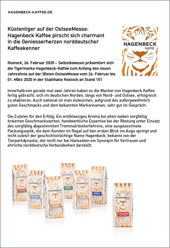 HK Pressemitteilung Hagenbeck-Kaffee